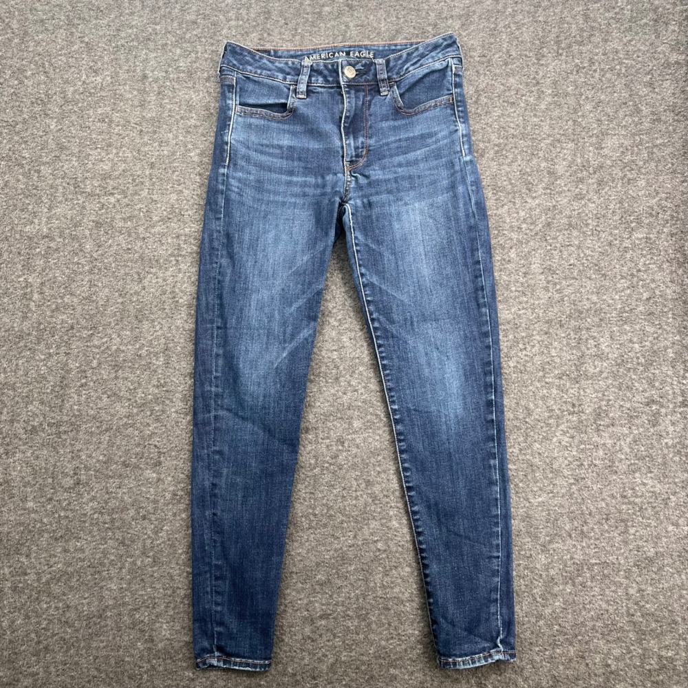 American Eagle Hi-Rise Jegging Womens Medium Wash Blue Skinny Stretch Jeans